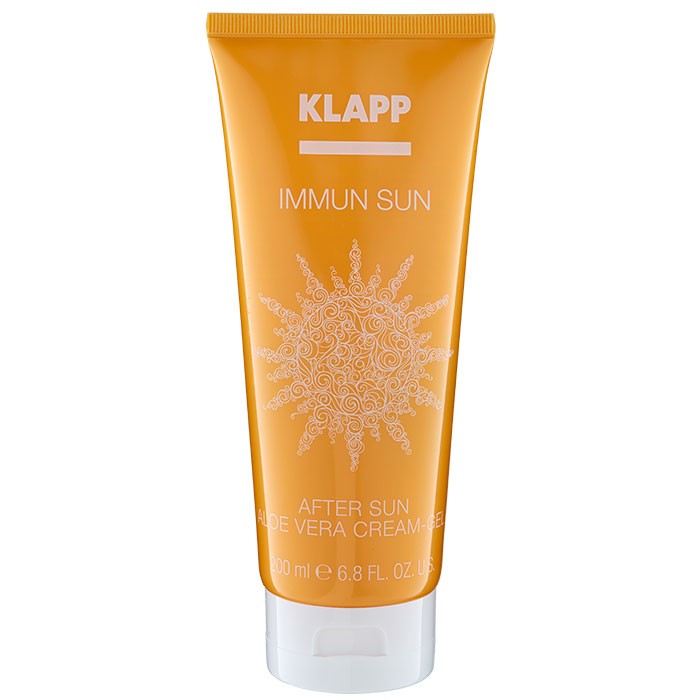 Успокаивающий крем-гель после загара с алое вера KLAPP Immun Sun After Sun Aloe Vera Cream Gel 200мл
